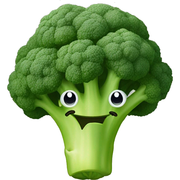 Broccoli with a big smily face emoji