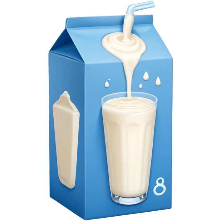 Fermented drinkable yoghurt-milk drink kefir in a tall white and blue carton   emoji