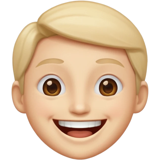 Laughing emoji with eyes open like he’s laughing  emoji
