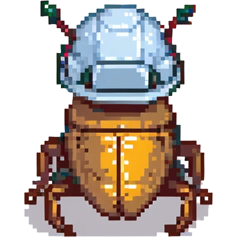 Tiny bug (cockroach) wearing a construction helmet emoji