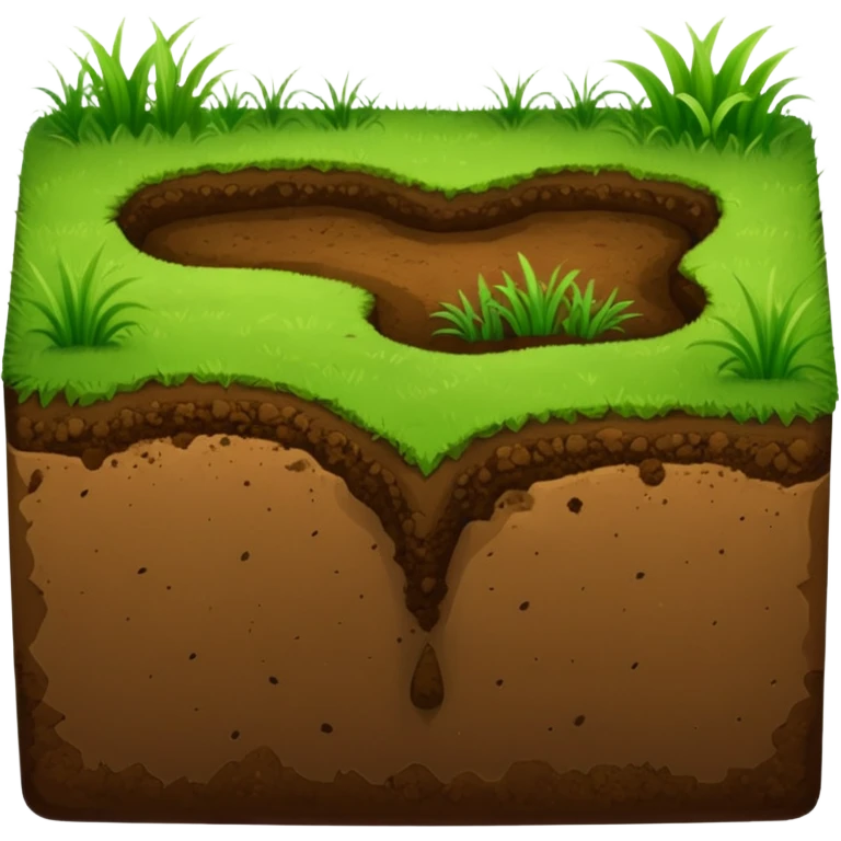 A slice of land. grass on top, dirt on the lower half. in the shape of a slab. square-ish but still quite flat emoji