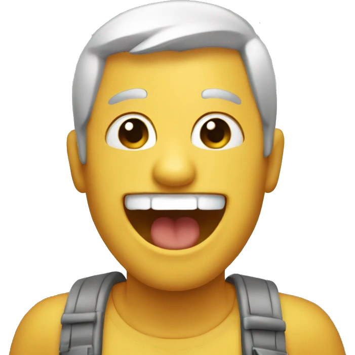 A micro who have a face and laugh emoji