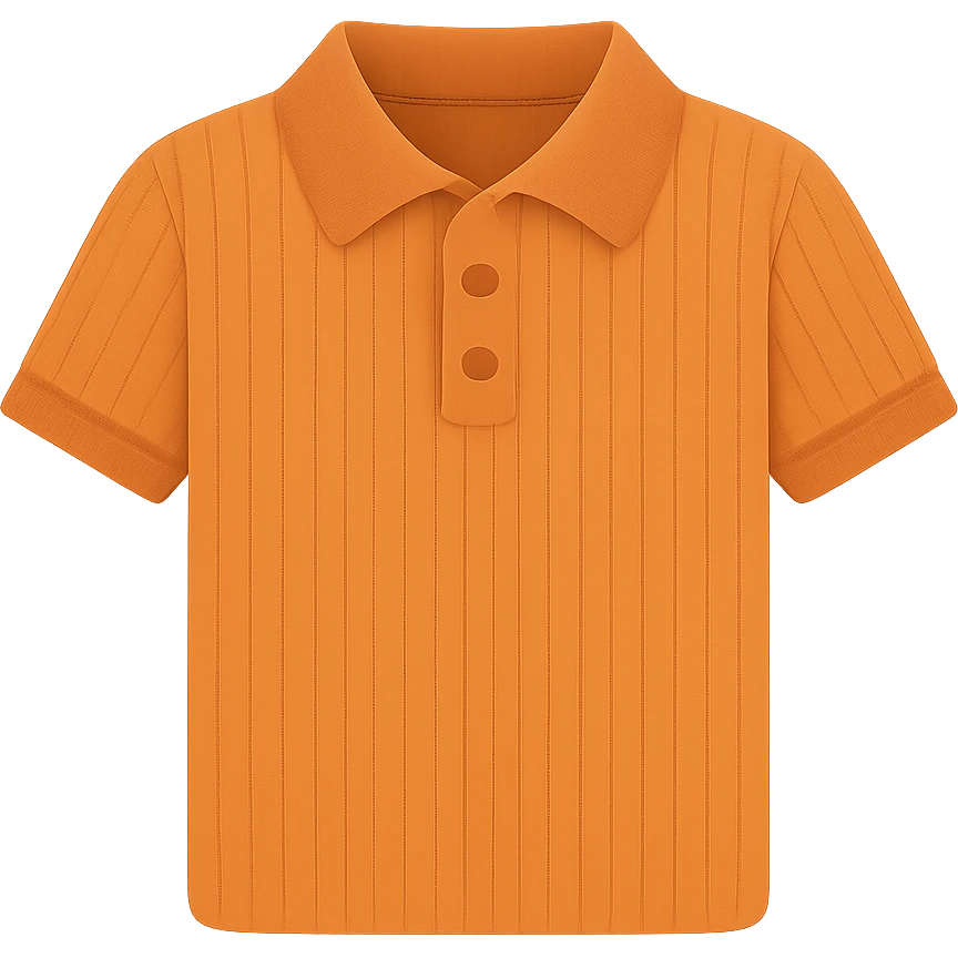 A short-sleeved polo shirt in a ribbed texture, front view emoji