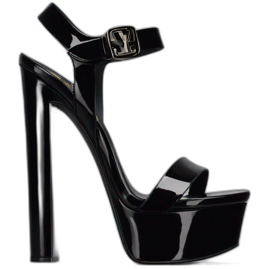 ysl black patent TRIBUTE PLATFORM SANDAL PATENT LEATHER emoji