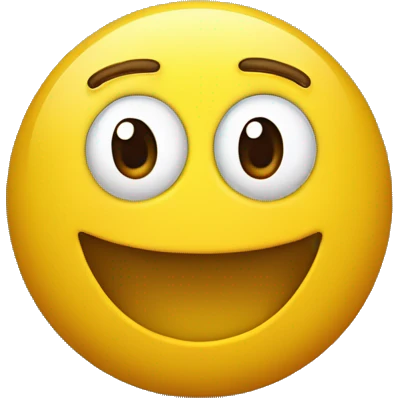 bola amarilla con mejillas sonrojadas, sonrisa torcida  emoji