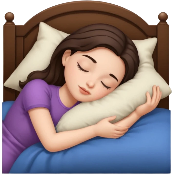 Brunette girl sleeping emoji