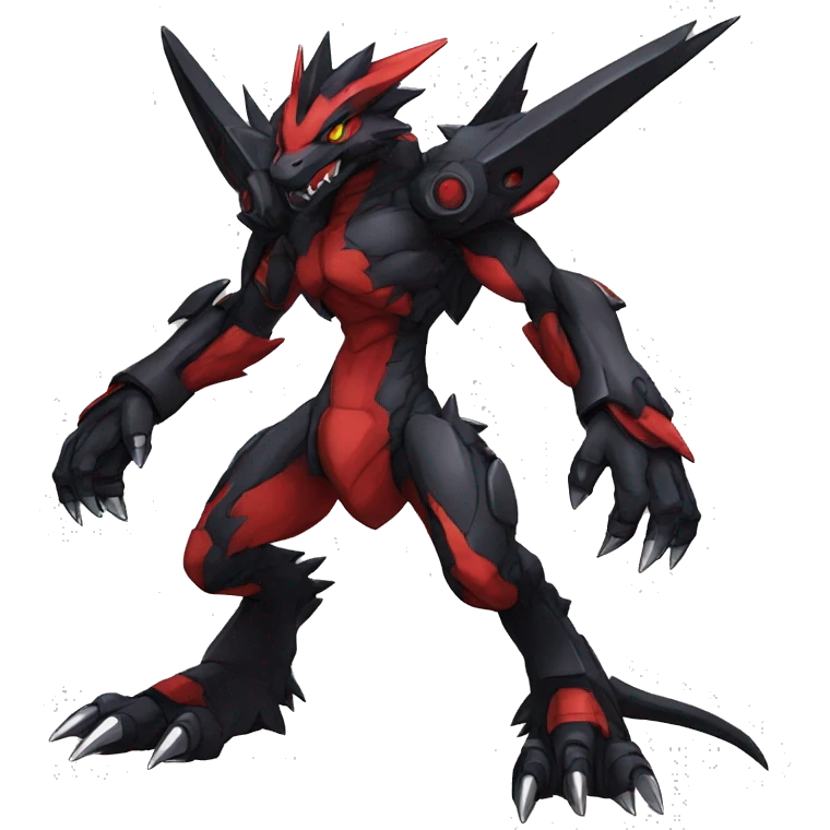  Cool Edgy Black Red Digimon-Fakemon-Garurumon full body emoji