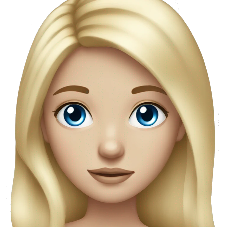 pretty long blonde hair blue eyed girl long eyelashes emoji