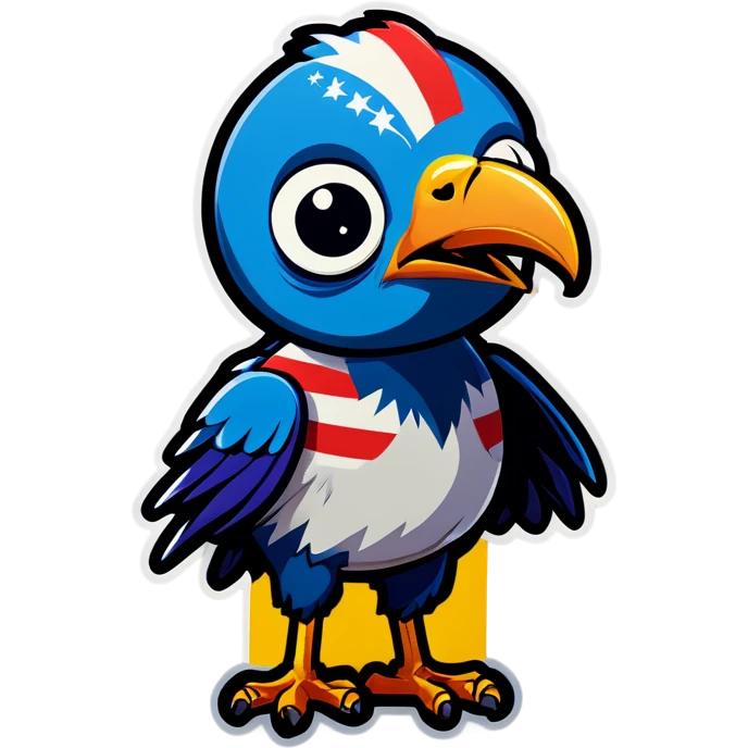 Zombie bird, patriotic  emoji