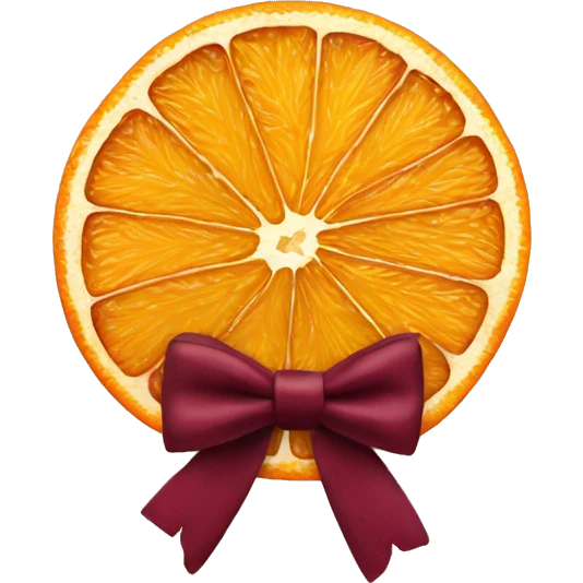 dried orange slice with a burgundy bow emoji