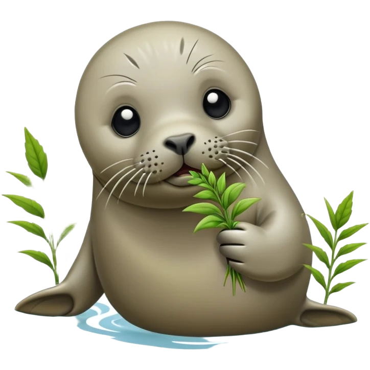 Seal taking weeds emoji