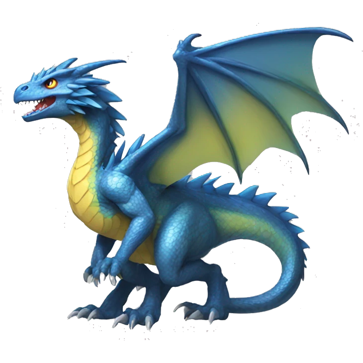 Shiny dragon-Raptor-Fakémon full body emoji
