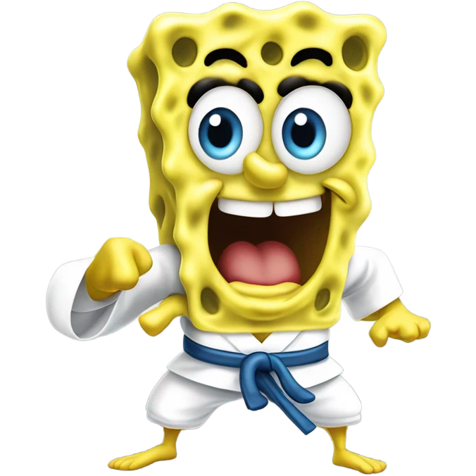 SpongeBob doing karate with Xi jinpeng  emoji