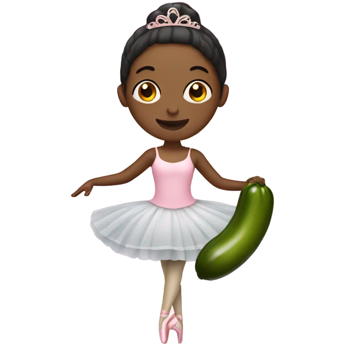 Ballerina holding a pickle  emoji