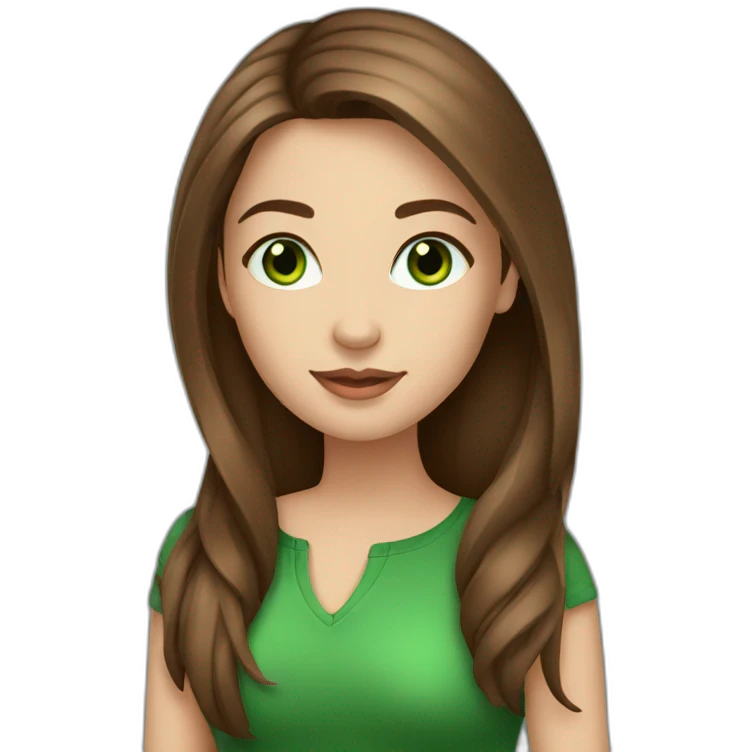 pretty-woman-straight-brown-hair-green-eyes emoji