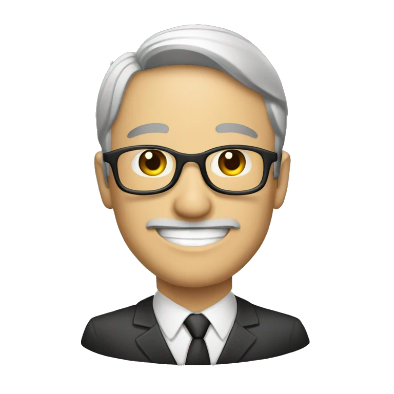 Señor profesional,alegre, transmite seguridad emoji