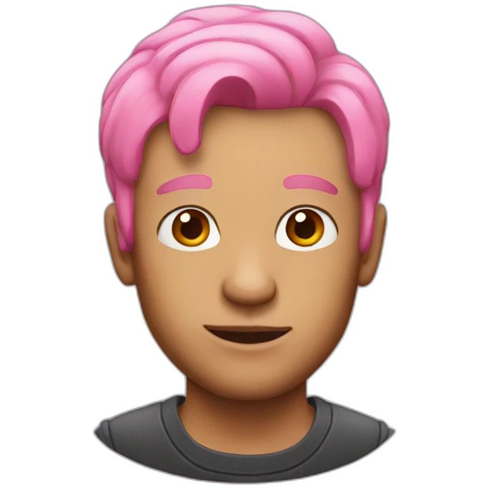 man with pink hair emoji
