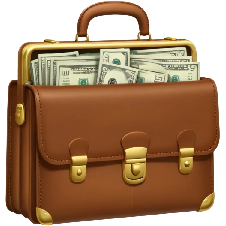 Money filled briefcase emoji