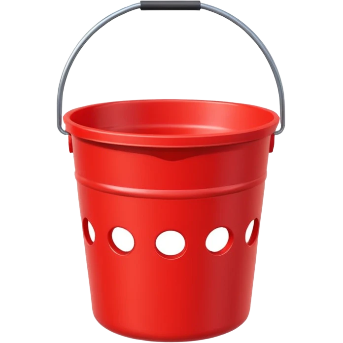 red bucket with holes emoji