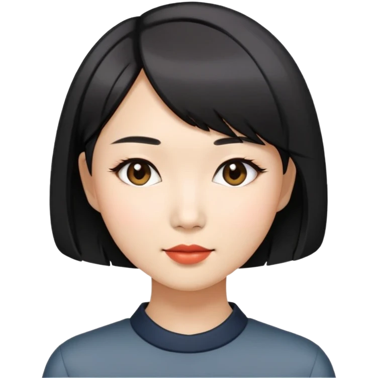 Asian woman model with stylish short bob haircut emoji
