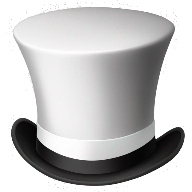 white colour magic top hat emoji