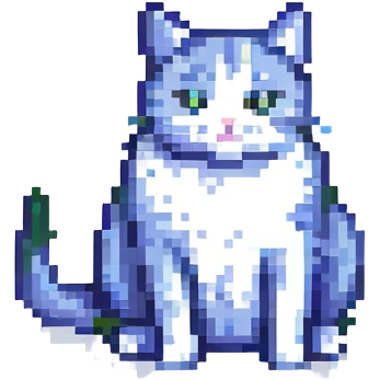 pixel art style cat sitting with simple background emoji