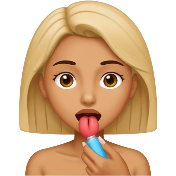 Woman giving oral head emoji