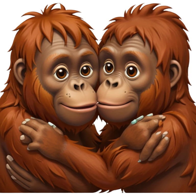 Kissing orangutang emoji