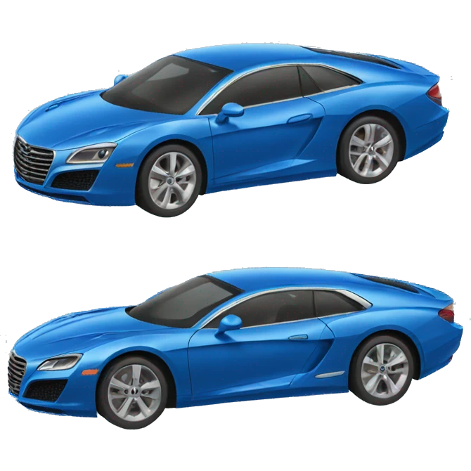 A blue luxury car emoji