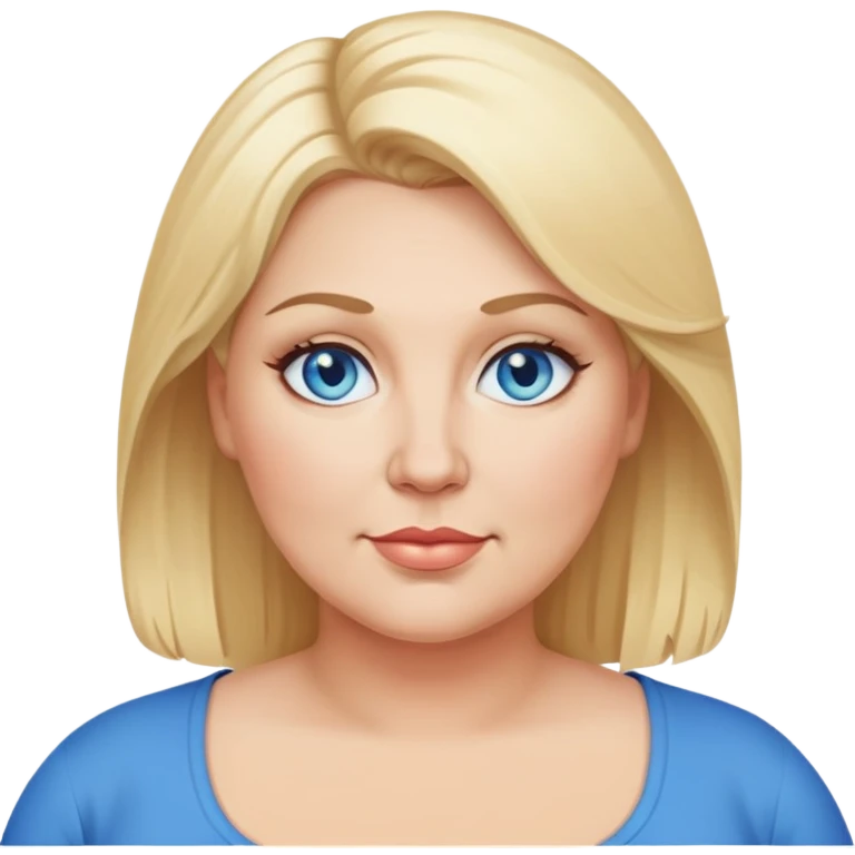 A middle aged plus size woman with blonde hair and blue eyes emoji