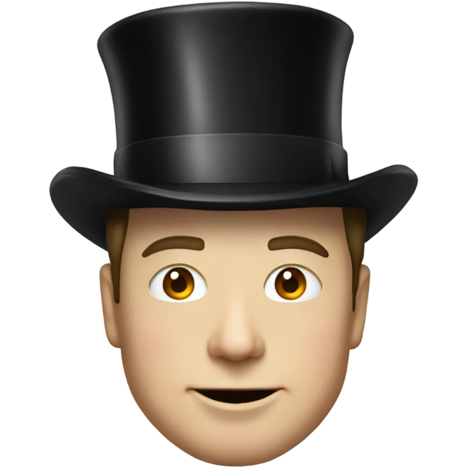 Elon musk with a top hat emoji