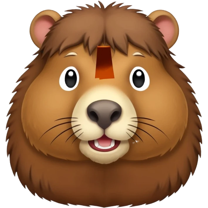 emoji of capibara chews white paper, full height emoji