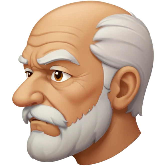 old angry man with facial hair in profile view emoji