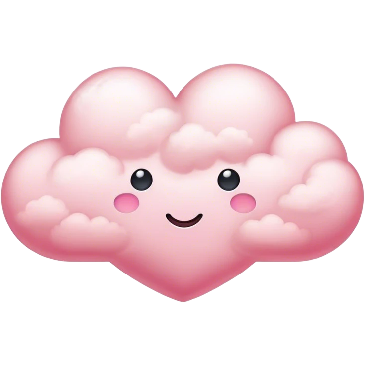 pink heart + cloud emoji