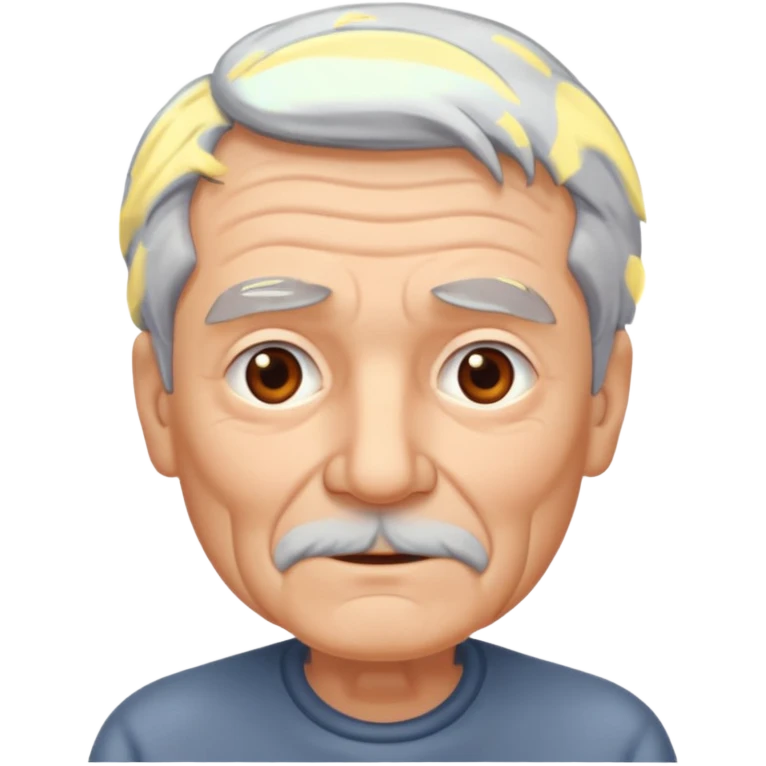 señor muy mayor pelo gris sin bigote emoji