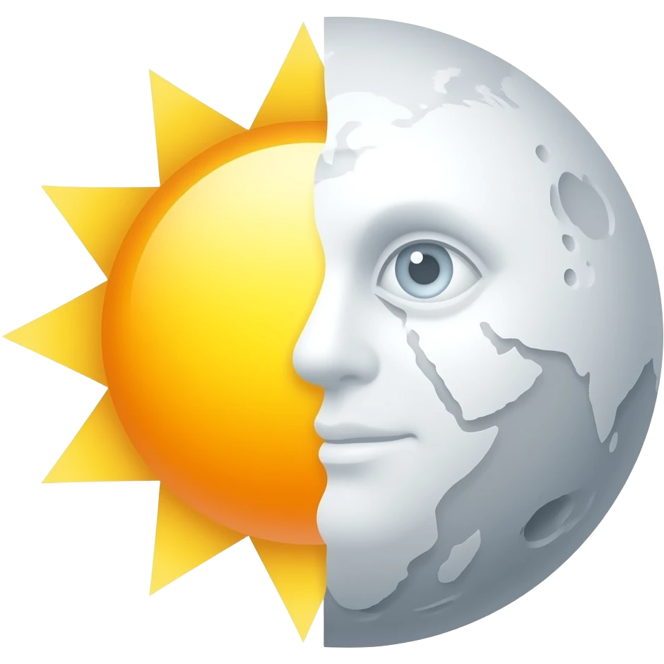 Güneşle ay Birleşik emoji