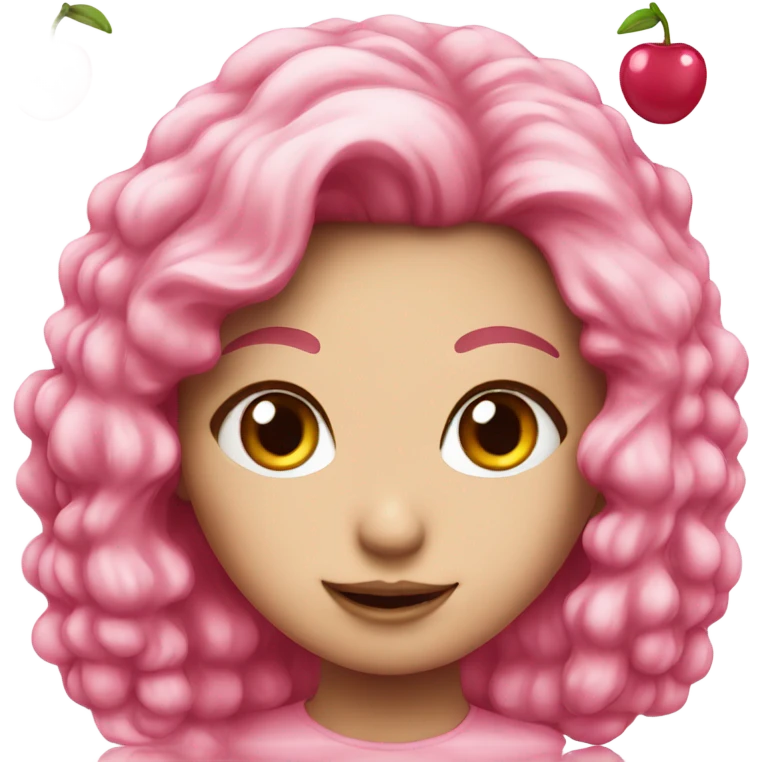 Pink cherry cute emoji