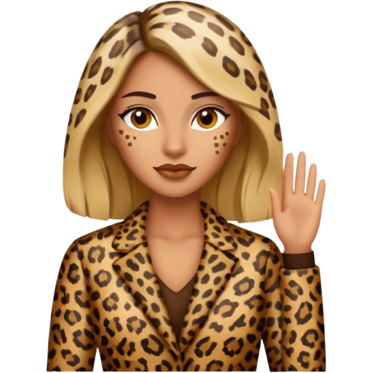 woman wearing leopard print emoji