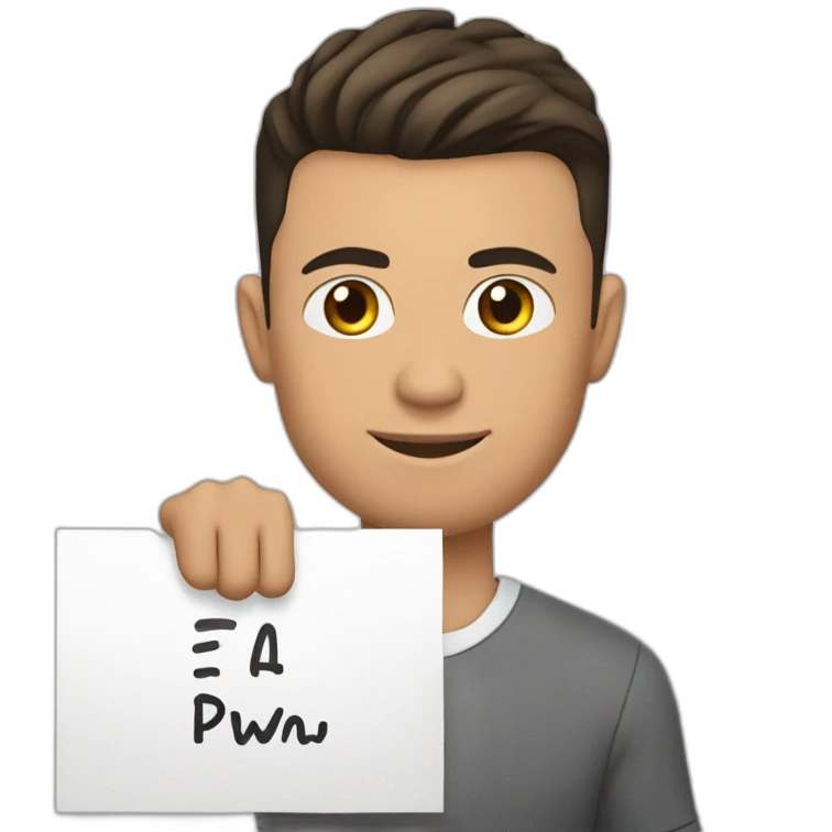 Cristiano Ronaldo holding a sign with Abdul Latif written on it emoji