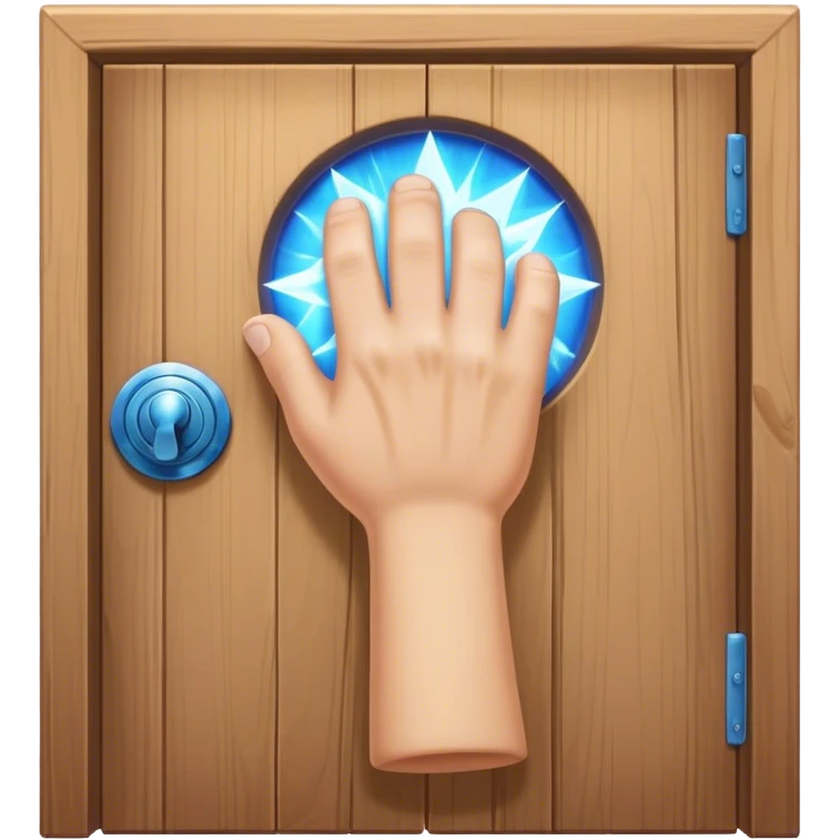 *"A closed door, a determined hand knocking—where knuckles meet wood, an intense blue magical energy pulses outward. Success isn’t about waiting; it’s about knocking until the world answers."*   emoji