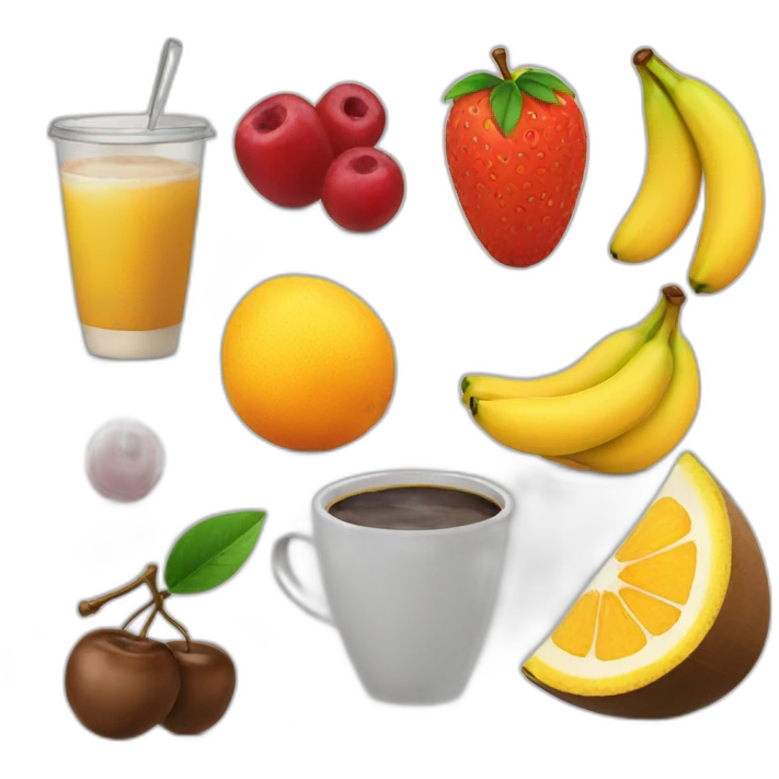 coffee and fruits emoji