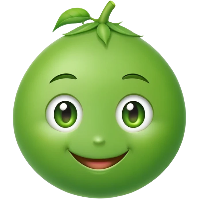 cute smiling green pea emoji