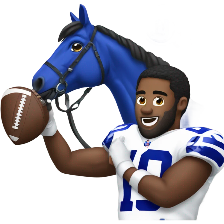 Horse riding a ny giants football player  emoji