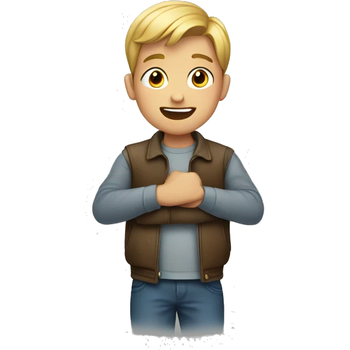 boy with hands on heas emoji