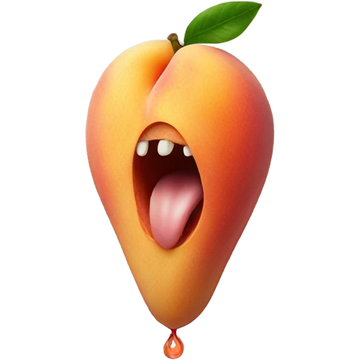 Peach and tongue emoji