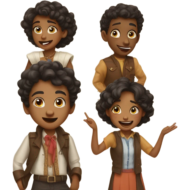 Brown girls and boys parody emoji