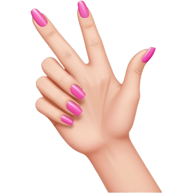 Woman’s hand thumb down pink nail polish emoji