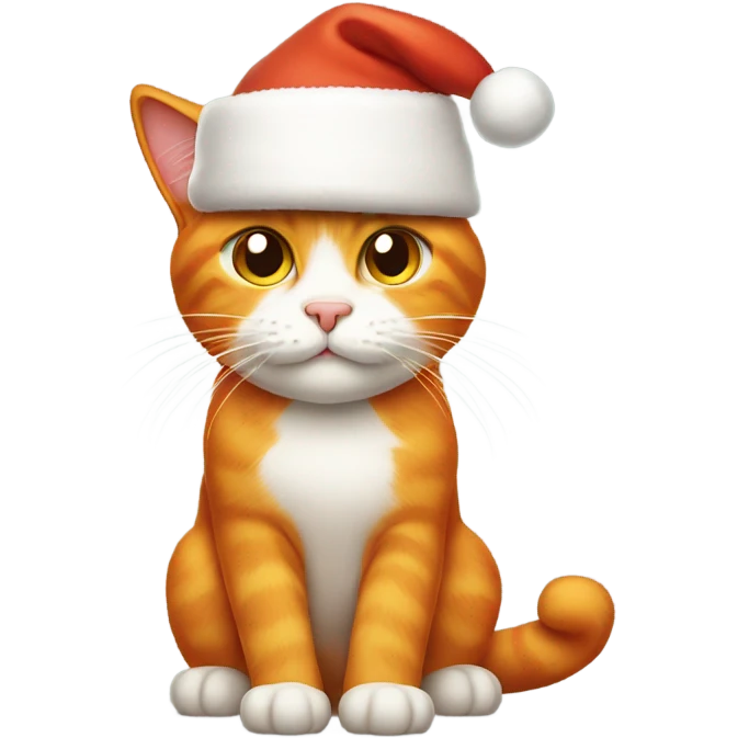 Orange Cat with Santa hat emoji