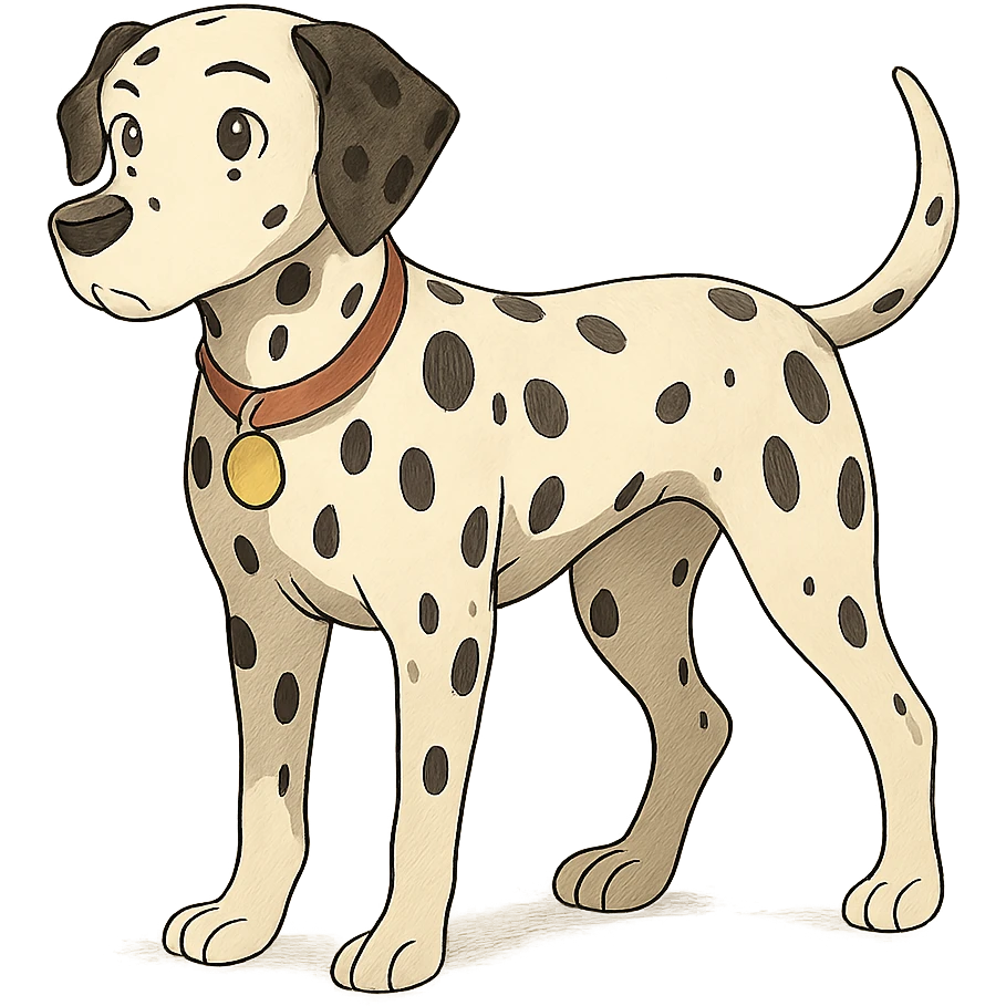 ghibli style Dalmatian dog emoji