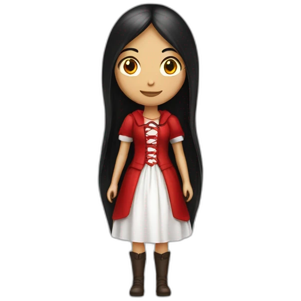 red-ridding-hood-long-straight-black-hair-with-white-streak-hair emoji